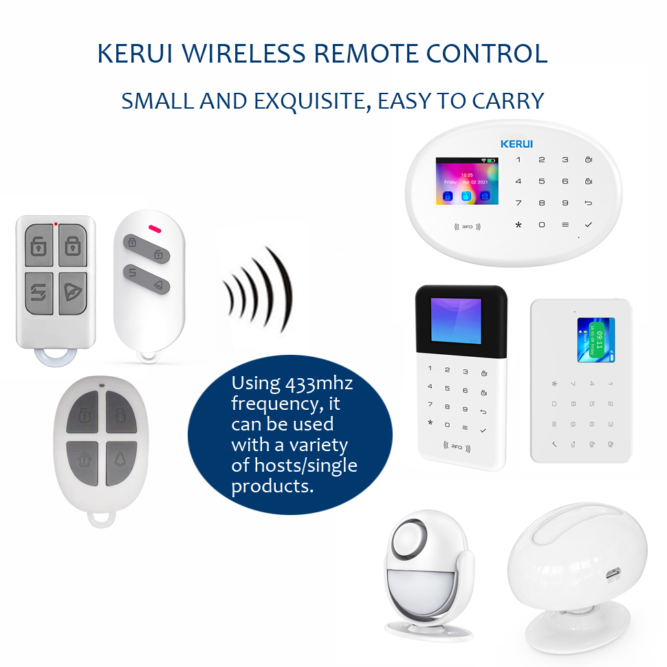 Kerui 433mhz Burglar Alarm Security Accessories Portable Wireless Remote Control