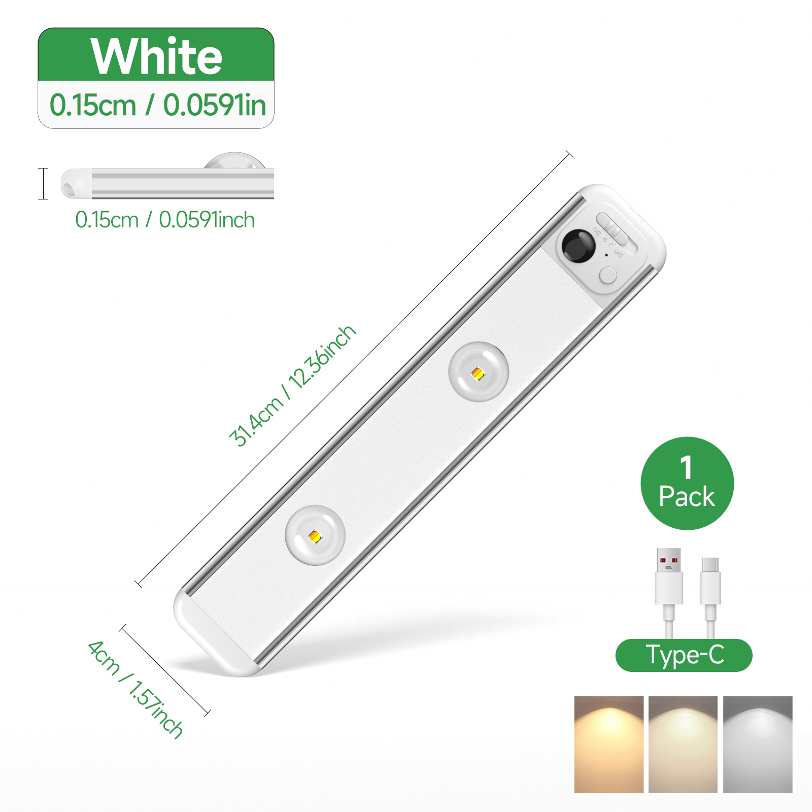 KERUI USB Rechargeable Magnetic LED Night Closet Light Motion Sensor Kitchen PIR Sensor Cabinet Lighting