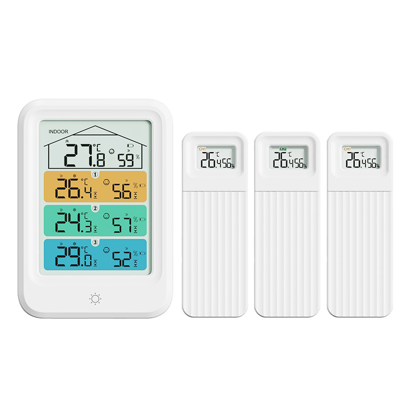 Newest Temperature And Humidity Measurement with 3 Indoor/ Outdoor WirelessSensors Weather Station Thermometer And Hygrometer