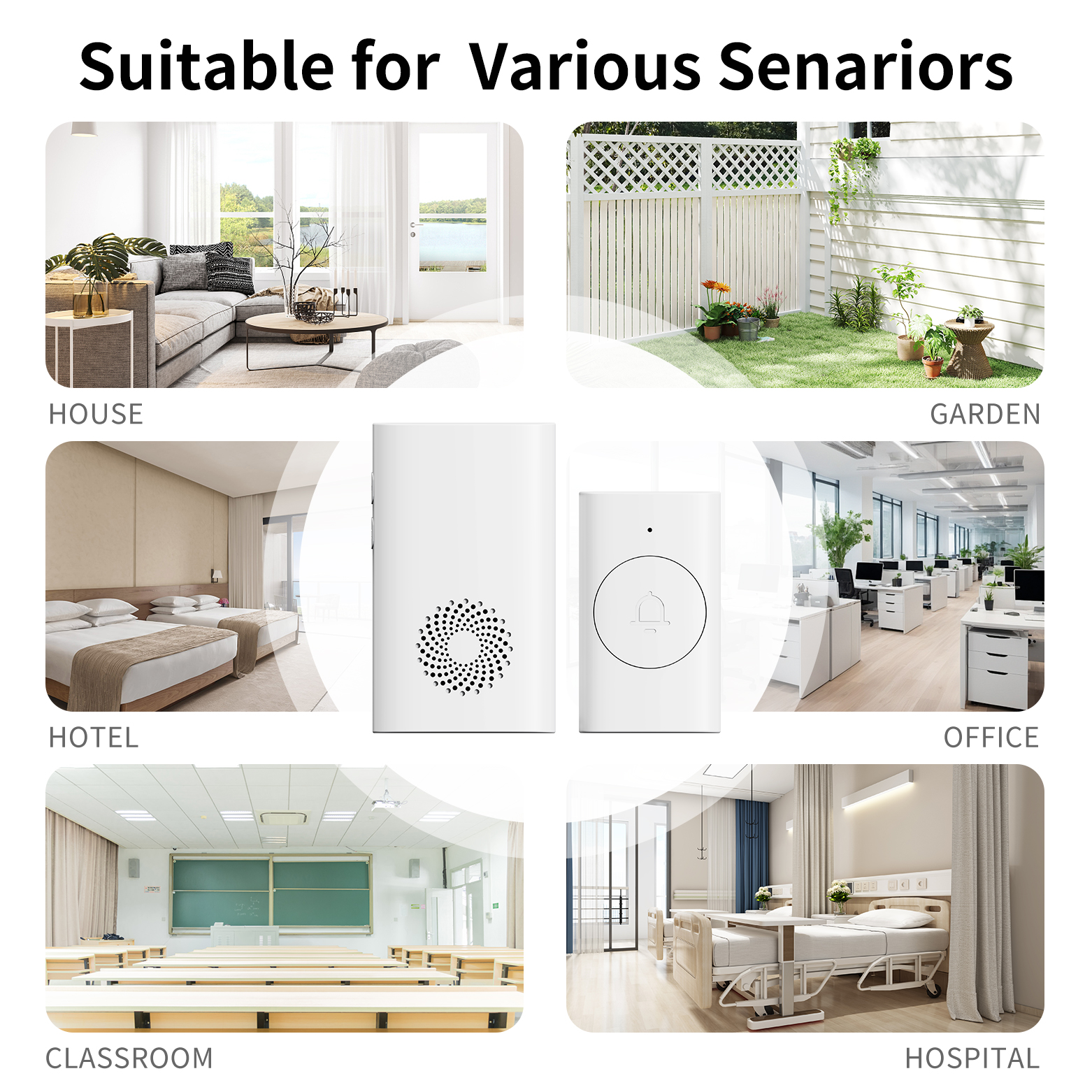 New Hot Home Welcome Door Chimes Wireless Doorbell US Plug Waterproof Door Bell 100M Long Wireless Distance 50 Songs