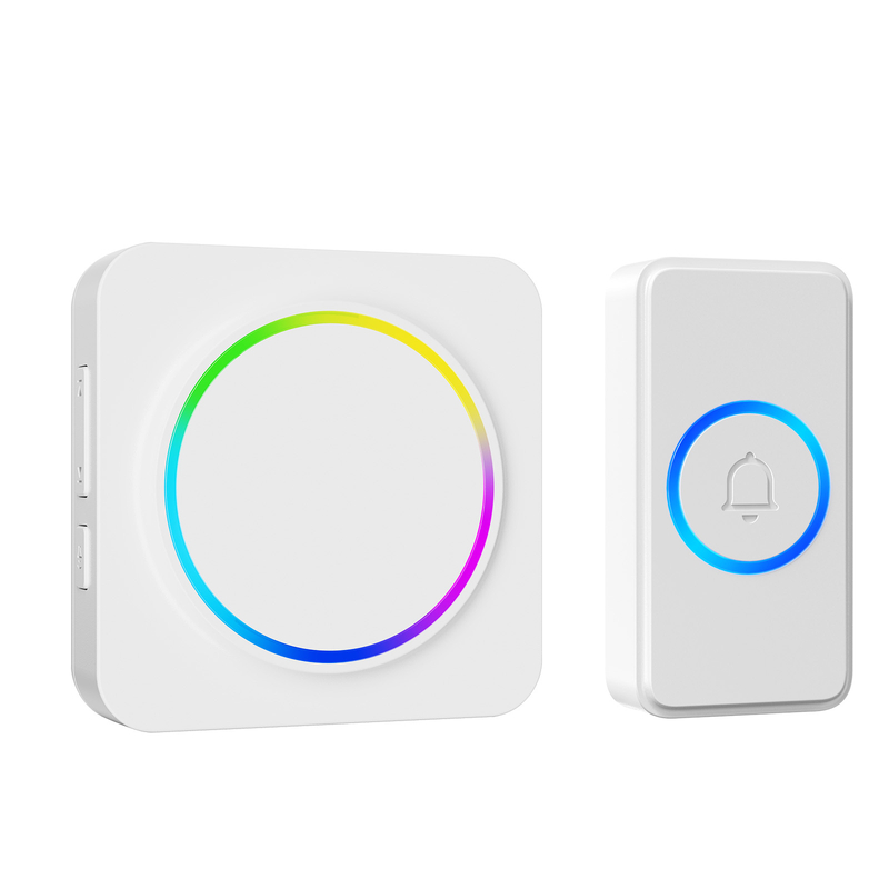 Portable Wireless RGB Doorbell 32 Sounds 150M Working Range OEM Service