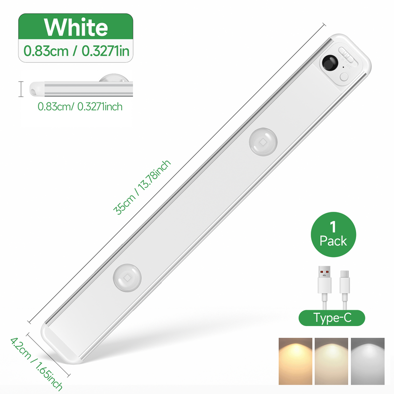 KERUI USB Rechargeable Magnetic LED Night Closet Light Motion Sensor Kitchen PIR Sensor Cabinet Lighting