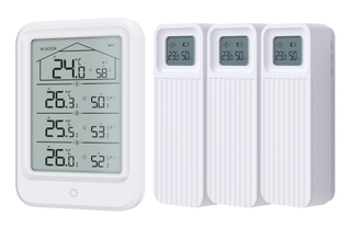 Newest Temperature And Humidity Measurement with 3 Indoor/ Outdoor WirelessSensors Weather Station Thermometer And Hygrometer
