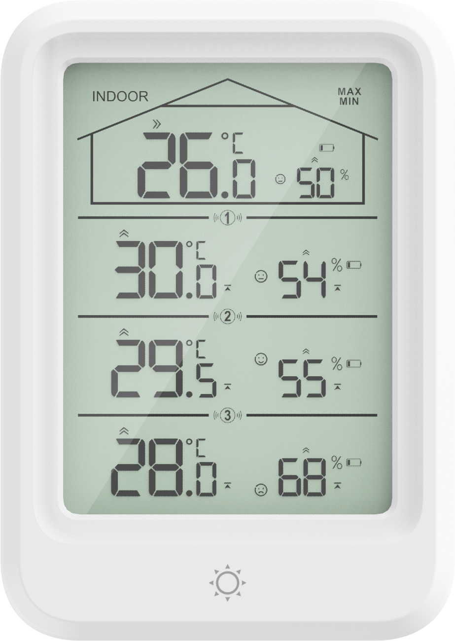 Newest Temperature And Humidity Measurement with 3 Indoor/ Outdoor WirelessSensors Weather Station Thermometer And Hygrometer
