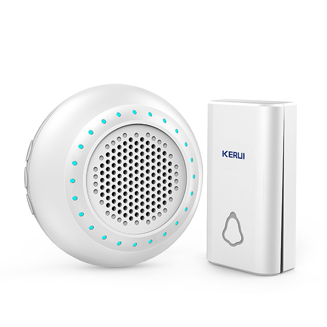 Kerui M623 Wireless Doorbell with F561 Push Button, Operating at over 500 Feet with 32 Chimes, 4 Volume Levels, LED Indicator, 1 Plugin Receiver & 1 Push Button