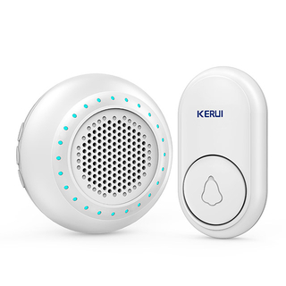 Kerui M623 Wireless Doorbell with F56 Push Button, Operating at over 500 Feet with 32 Chimes, 4 Volume Levels, LED Indicator, 1 Plugin Receiver & 1 Push Button