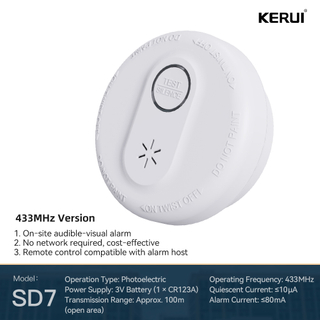 Wireless Smoke Detector Fire Alarm 10 Year Battery GSM RF433MHz Smart Home Compatible