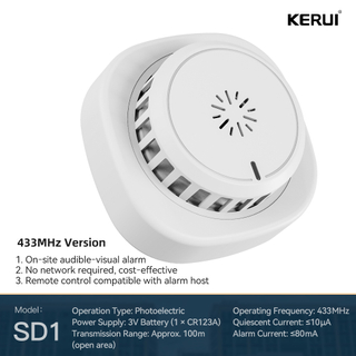 Heat&smoke detectorAlarm Independent Smoke Detector Smoke Alarm Detector Wireless Home 433MHz 1527 